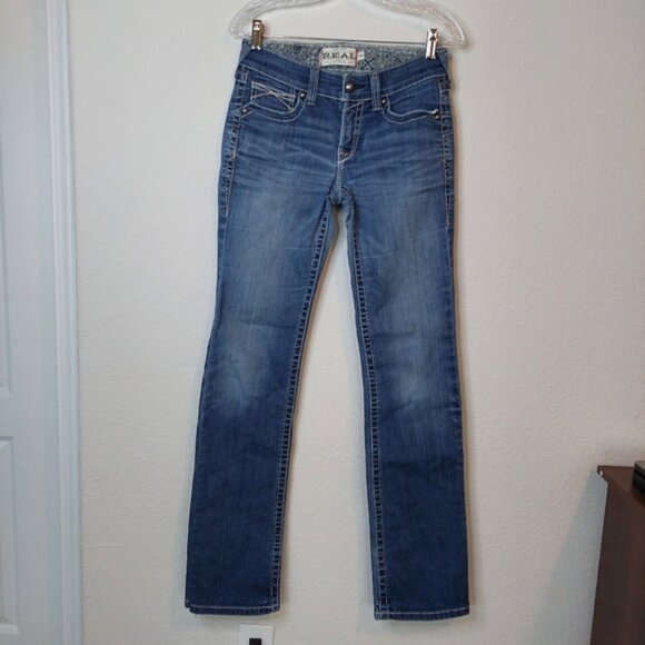 Ariat R.E.A.L Denim Straight Leg Jeans Size 27 Long - Picture 2 of 11